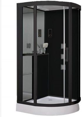 Душевая кабина Grossman GR-241 100x100 профиль Черный стекло прозрачное