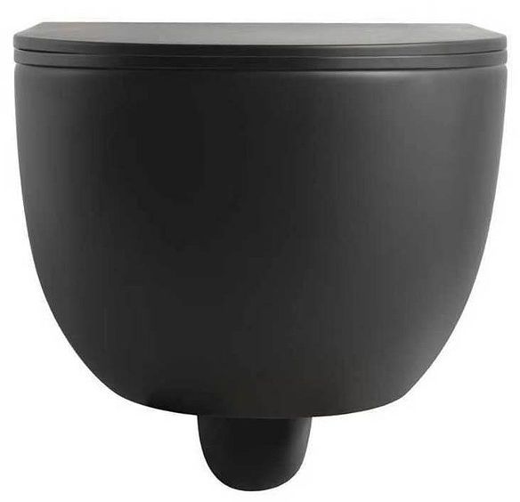 Унитаз Veconi Rino VRI-49TB подвесной цвет Черный матовый с сиденьем Микролифт Унитаз Veconi Rino VRI-49TB подвесной цвет Черный матовый с сиденьем Микролифт