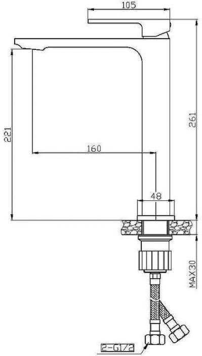 Смеситель для раковины Orange Lutz M04-121cr Хром