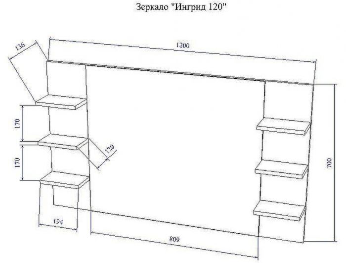 Зеркало Sanflor Ингрид 120 С0001915 Белое