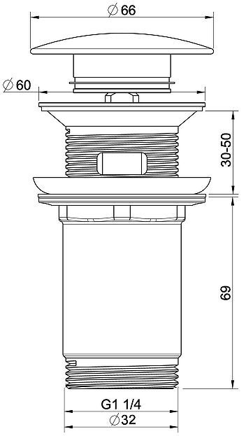 Донный клапан Wonzon & Woghand WW-88SS09-BG click-clack цвет Брашированное золото