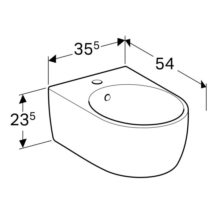 Биде подвесное Geberit iCon, 234000000 Биде подвесное Geberit iCon, 234000000