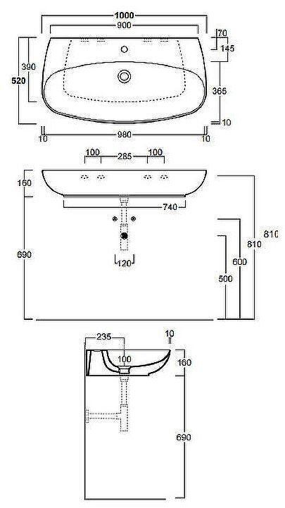 Раковина Simas Vignoni 100 VI12bi*1 Белая