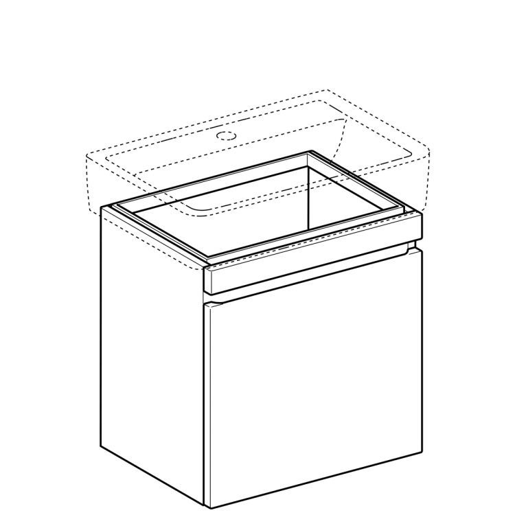 Тумба под раковину Geberit Renova Nr. 1 Plan , 58x44, белый глянец [869650000]