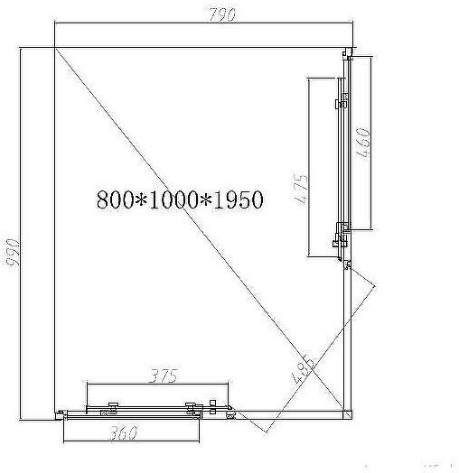 Душевой уголок Vincea Slim-N 100x80 VSS-4SN8010CLB профиль Черный стекло прозрачное