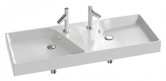 Раковина Jacob Delafon Rythmik EXM112-00, 120х46 см двойная