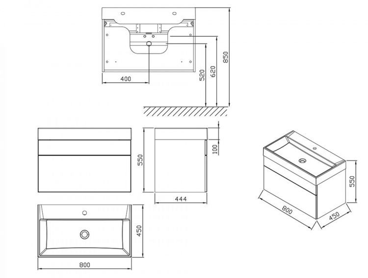 Тумба для раковины 80 см Ravak Natural X000001052, белый Тумба для раковины 80 см Ravak Natural X000001052, белый