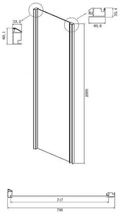 Душевой уголок Ambassador Intense 150x80 110021104IX-80IX профиль Хром стекло прозрачное