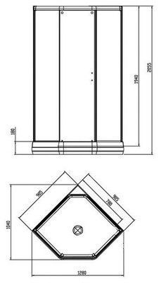 Душевая кабина Aquanet Penta New тонированное стекло