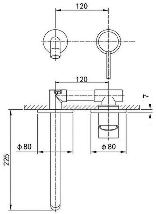 Смеситель для раковины Caprigo Don 53-027-NER Черный матовый Смеситель для раковины Caprigo Don 53-027-NER Черный матовый