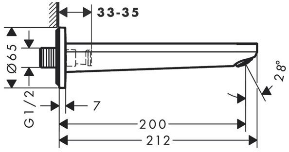 Hansgrohe Rebris S Излив на ванну, цвет: матовый черный