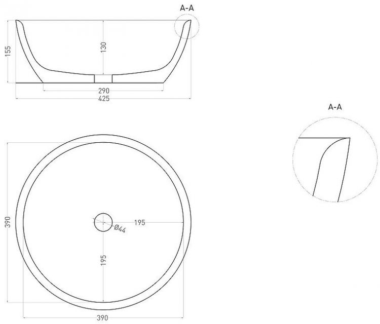 Раковина-чаша Salini Alda 02 43 1102210M Белая матовая