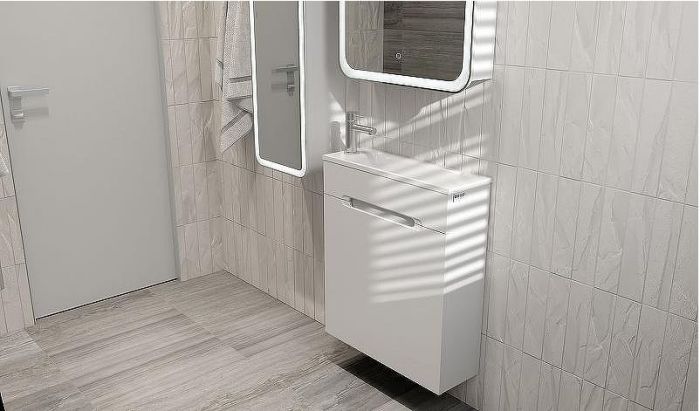 Тумба под раковину Jorno Modul 60 Mol.01.60/P/W/JR подвесная Белая