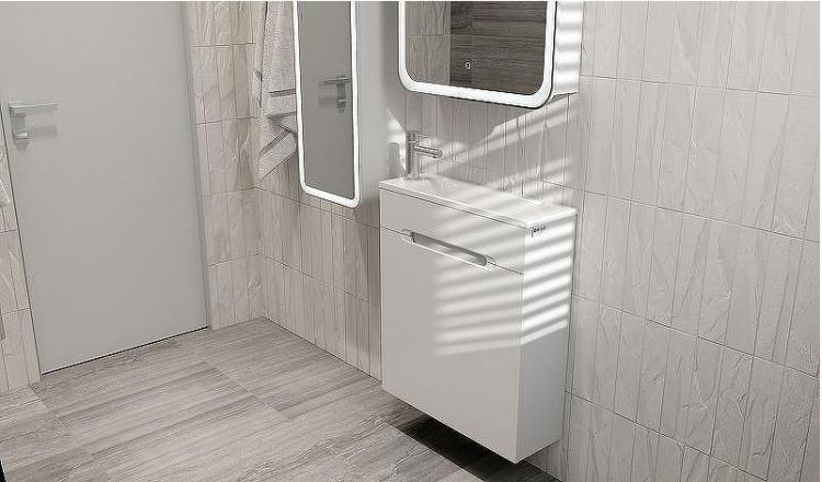 Тумба под раковину Jorno Modul 60 Mol.01.60/P/W/JR подвесная Белая