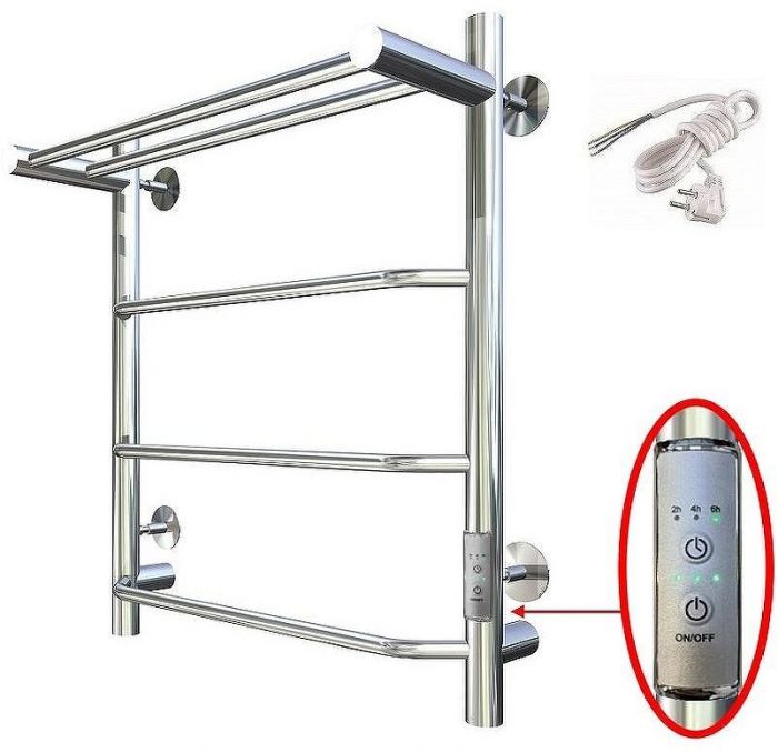 Электрический полотенцесушитель Тругор ПЭК 6 П СП 60x50 с полкой Хром