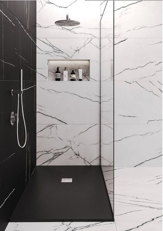 Душевой поддон из искусственного камня Starohome Solid 90х90 1237473 цвет Черный матовый