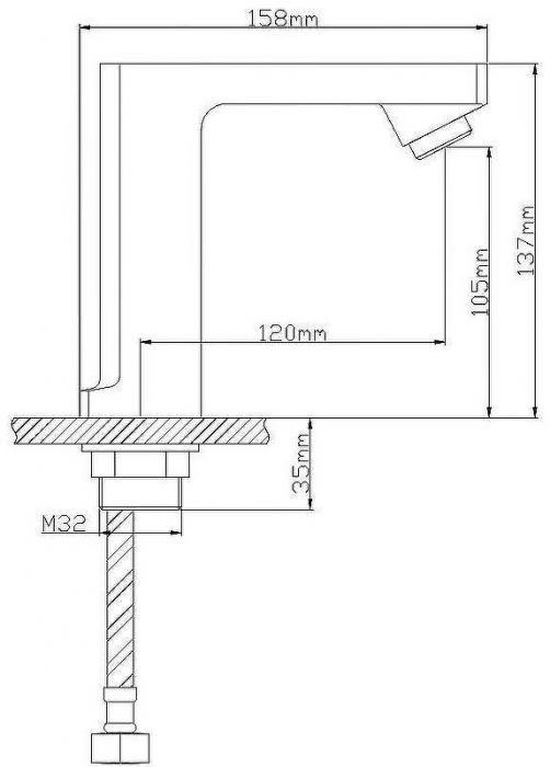 Смеситель для раковины Boou LT254AC/DC цвет Хром