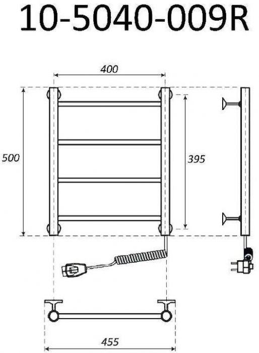 Электрический полотенцесушитель Маргроид Вид 10 500x400 10-5040-009R правый Хром