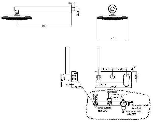 Душевая система Boheme Spectre 454-CR Хром