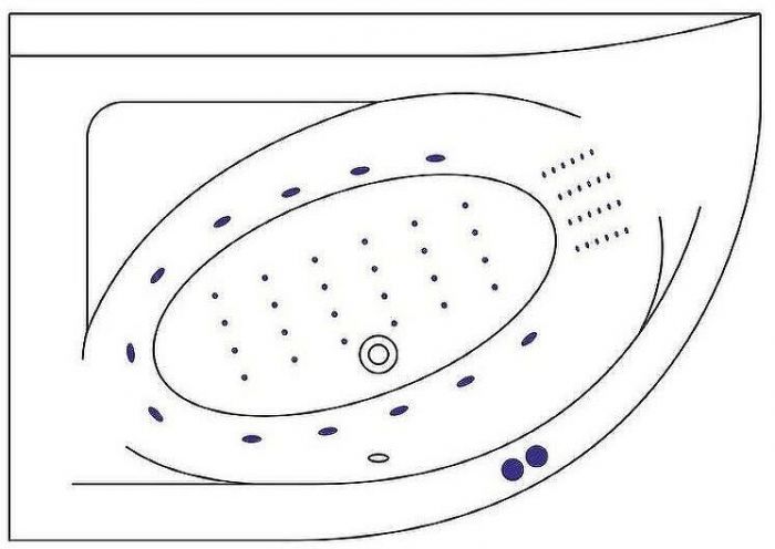 Акриловая ванна Excellent Aquarella 150x100 L WAEX.ARL15.NANO.CR с гидромассажем