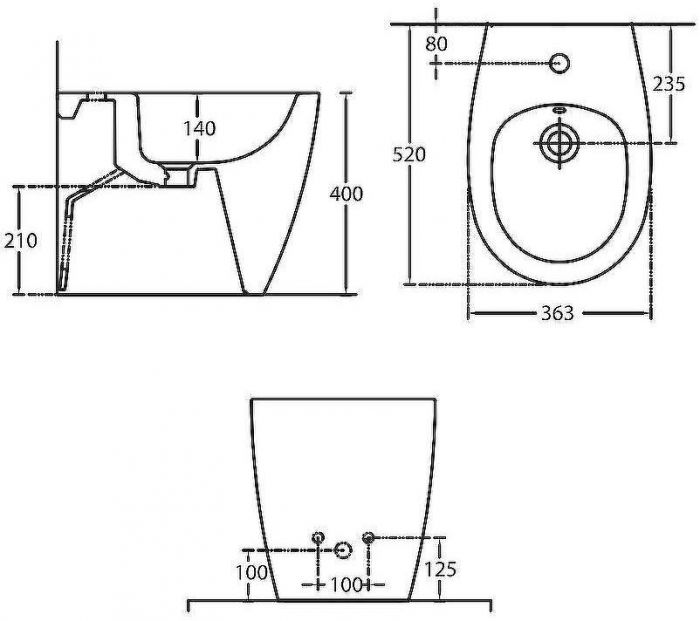 Биде Allen Brau Fantasy 4.11008.20 приставное Белое