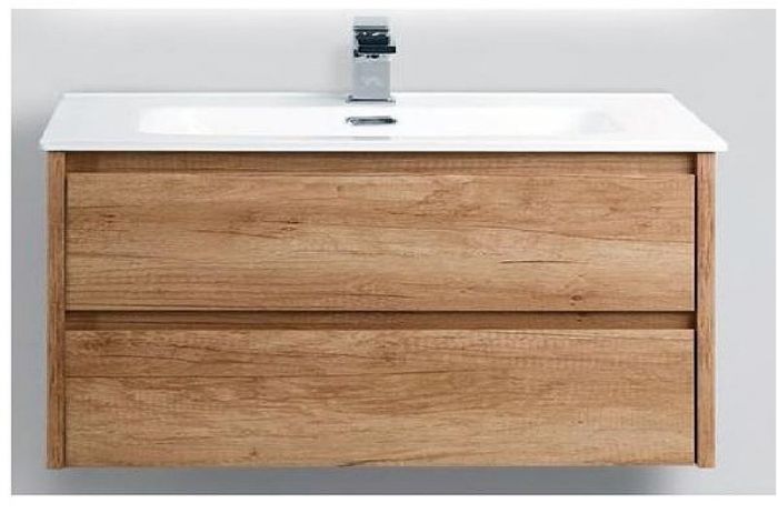 Тумба под раковину BelBagno Kraft 100 KRAFT-1000-2C-SO-RNN подвесная Натуральный дуб Небраска