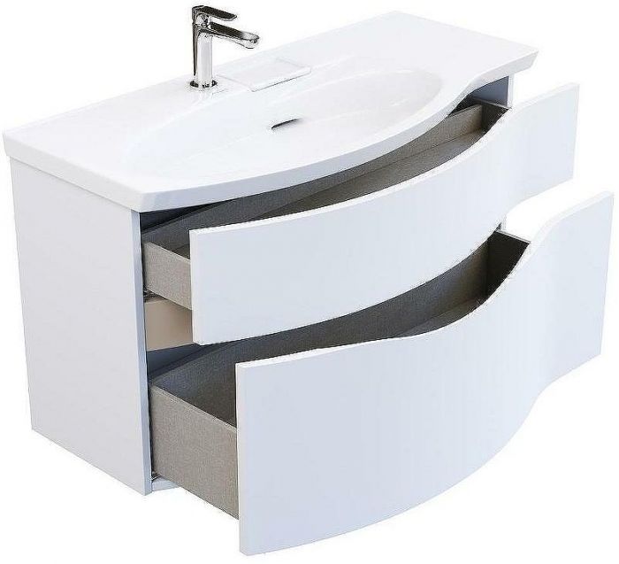 Тумба под раковину Kerama Marazzi Riva 100 L RV.100Lh\WHT.M подвесная Белая матовая