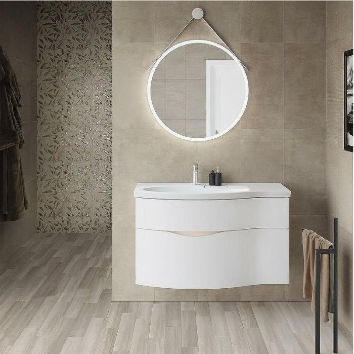 Тумба под раковину Kerama Marazzi Riva 100 L RV.100Lh\WHT.M подвесная Белая матовая