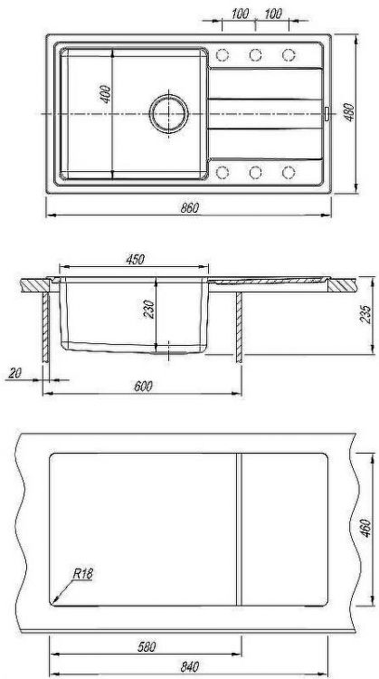 Кухонная мойка Florentina Комби-860 21.400.D0860.107 Песочная