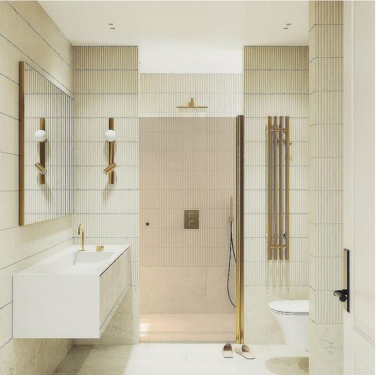 Душевая дверь Maybah Glass MGD-804-3 800x1980 на монопетле Золото стекло бронзовое