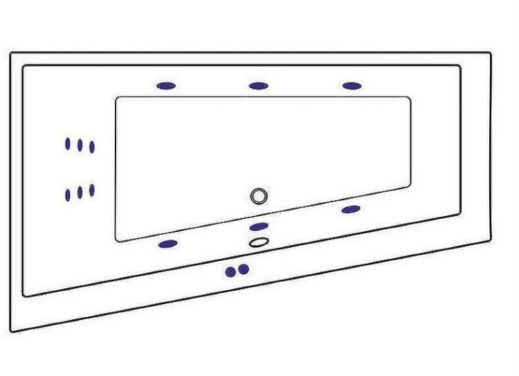 Акриловая ванна Excellent Sfera 170x100 L WAEX.SFL17.LINE.GL с гидромассажем