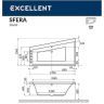 Акриловая ванна Excellent Sfera 170x100 L WAEX.SFL17.LINE.GL с гидромассажем