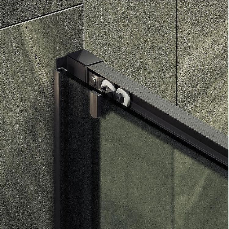 Душевая дверь Maybah Glass MGD-1280-6 1200x1950 раздвижная профиль Черный стекло сатиновое