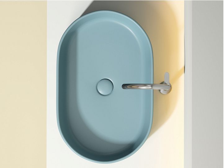 Умывальник CERAMICANOVA Element чаша накладная овальная (цвет Зеленый Матовый) CN6048MLG