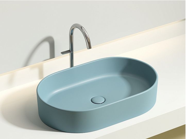Умывальник CERAMICANOVA Element чаша накладная овальная (цвет Зеленый Матовый) CN6048MLG