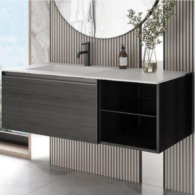 Тумба под раковину Boheme Armadi Art Quatro 6 120 790-M6-120-OA-A подвесная Дуб антрацит профиль Антрацит
