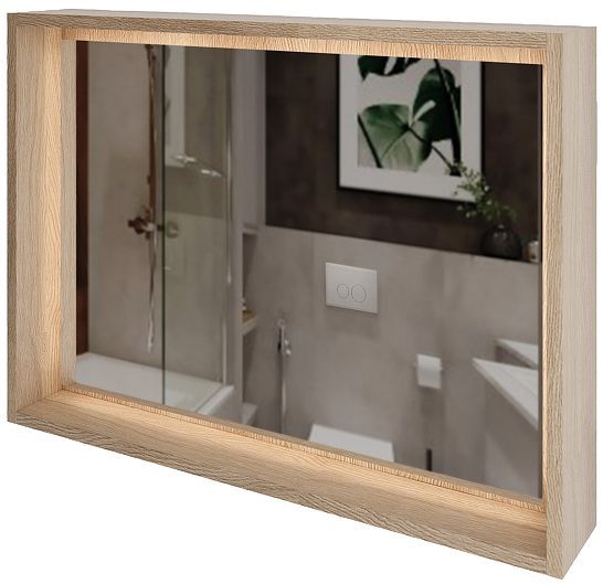 Зеркало ЗОВ Парма 80 PZD80 с подсветкой цвет Дуб медовый