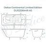 Чугунная ванна Delice Continental Limited Edition 165х70 DLR230644R-AS с отверстиями под ручки с антискользящим покрытием