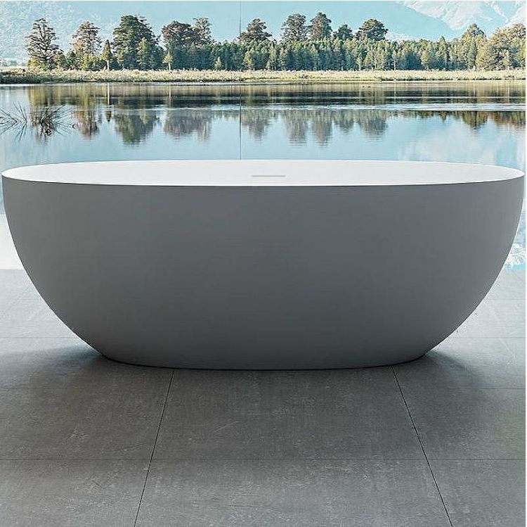 Ванна из искусственного камня Vincea 170x75 VBT-6S01MG Серая Белая матовая без гидромассажа Ванна из искусственного камня Vincea 170x75 VBT-6S01MG Серая Белая матовая без гидромассажа