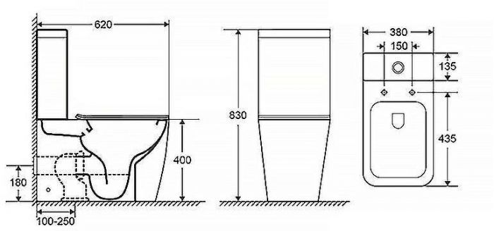Унитаз компакт Azario Levanto AZ-1228A с бачком и сиденьем Микролифт