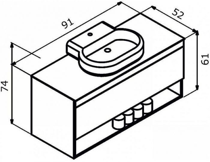 Тумба под раковину Orka Knidos 90 3001004 подвесная Legnano