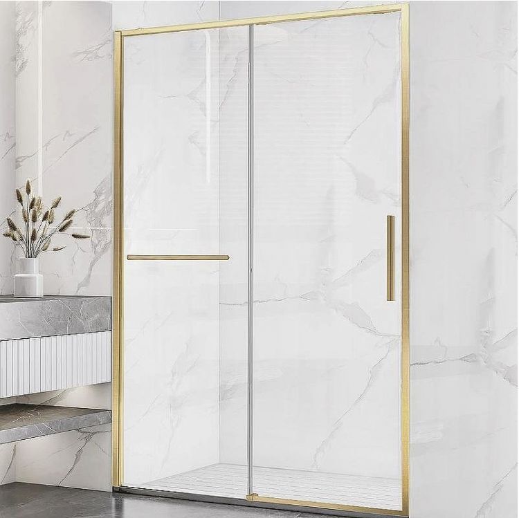 Душевая дверь Vincea Slim Soft 150 VDS-1SS150CLG профиль Золото брашированное стекло прозрачное