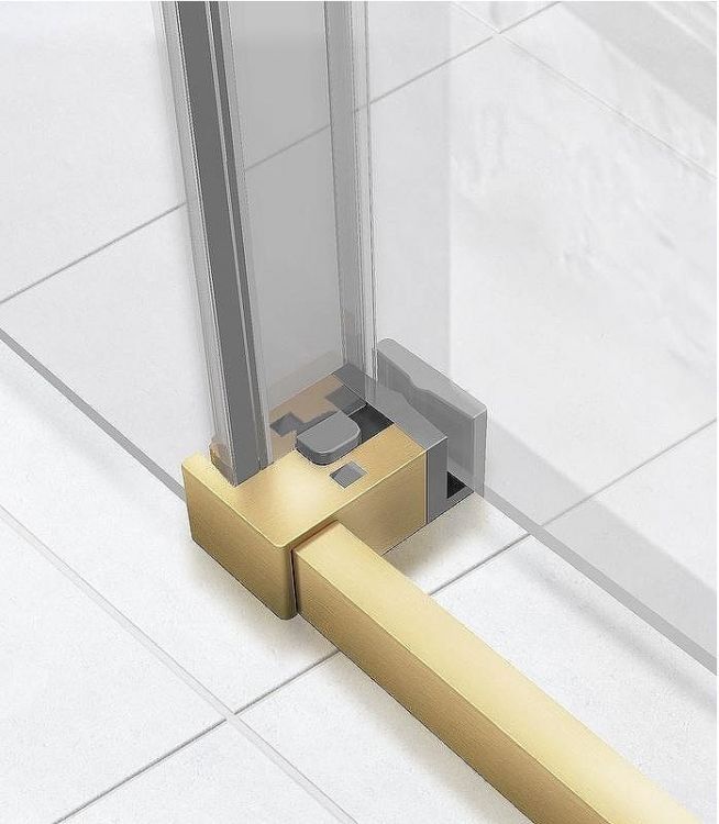 Душевая дверь Vincea Slim Soft 150 VDS-1SS150CLG профиль Золото брашированное стекло прозрачное