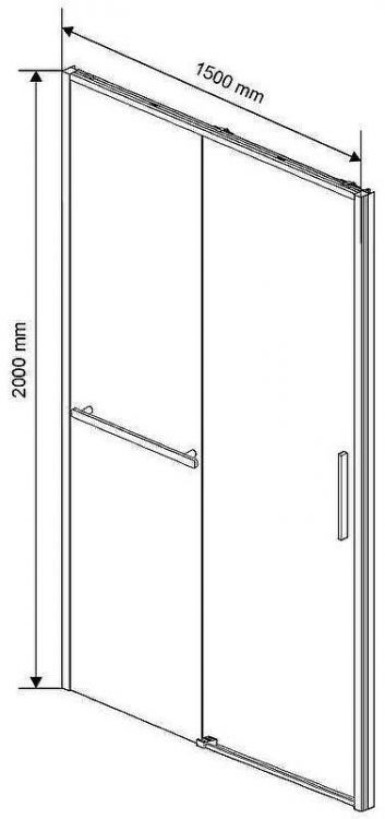 Душевая дверь Vincea Slim Soft 150 VDS-1SS150CLG профиль Золото брашированное стекло прозрачное