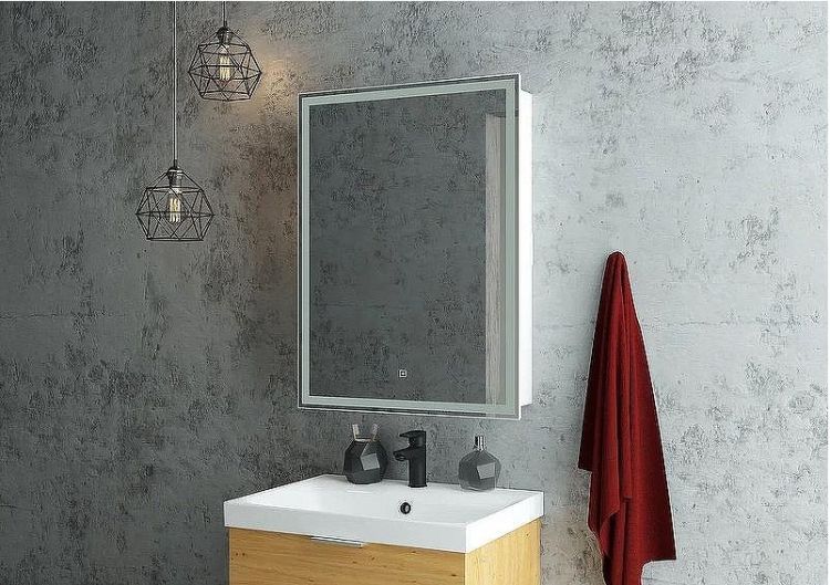 Зеркальный шкаф Континент Allure LED 60 L МВК004 с подсветкой Белый