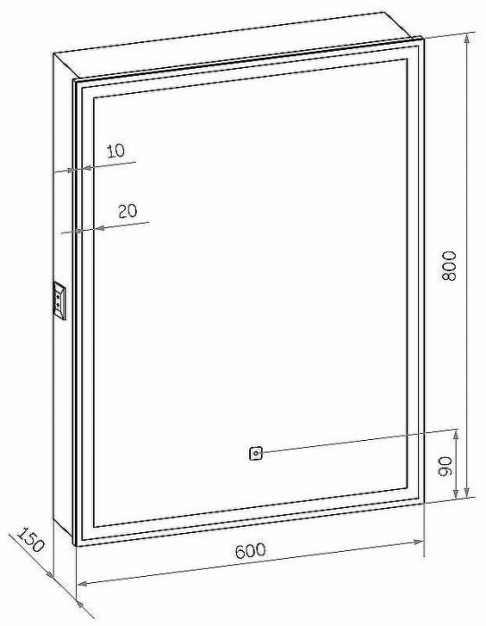 Зеркальный шкаф Континент Allure LED 60 L МВК004 с подсветкой Белый