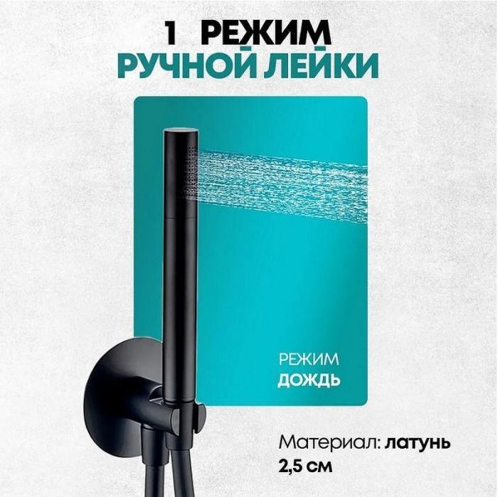 Душевая система Grocenberg GB5090BL Черная матовая