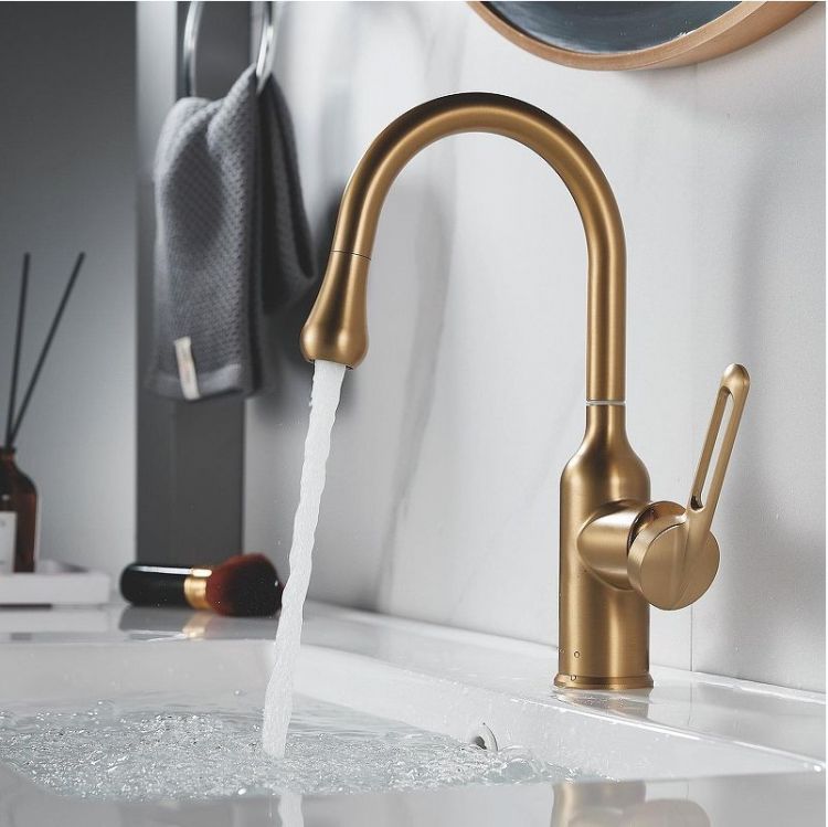 Смеситель для раковины Raffine F101G цвет Золотой сатин Смеситель для раковины Raffine F101G цвет Золотой сатин