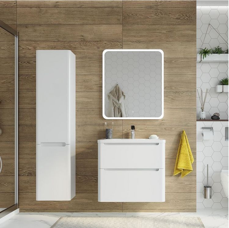 Зеркальный шкаф STWORKI Монтре 70 R Мон.03.70/W/P с подсветкой цвет Белый