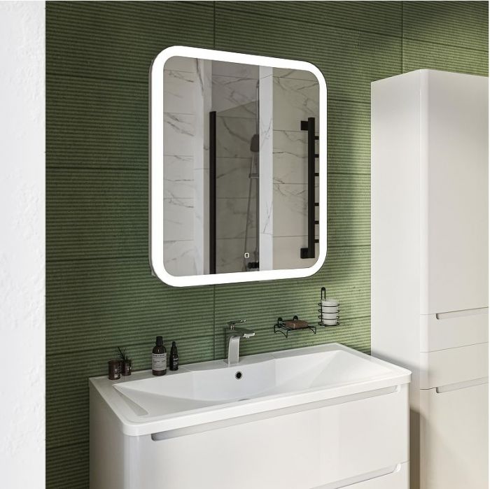 Зеркальный шкаф STWORKI Монтре 70 R Мон.03.70/W/P с подсветкой цвет Белый